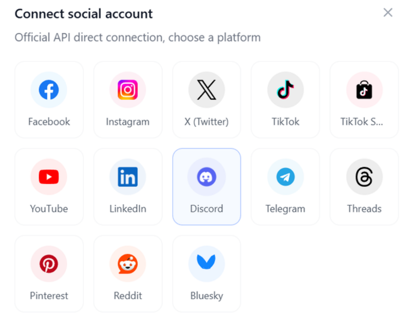 Connect social account